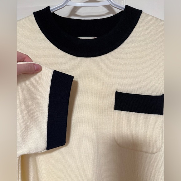 Tuckernuck Merritt Knit Dress in Off-White & Navy| Size XXL - Picture 5 of 7